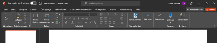 PowerPoint im Dark Mode