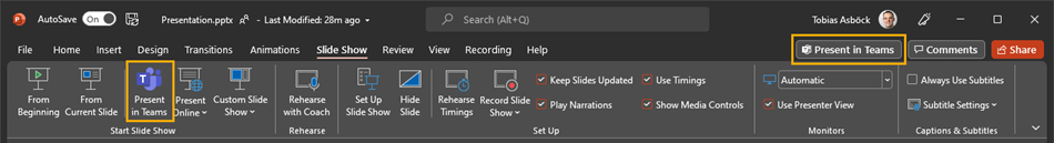 PowerPoint - Präsentieren in Teams