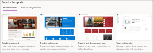 Vorlagen für SharePoint Seiten ausblenden