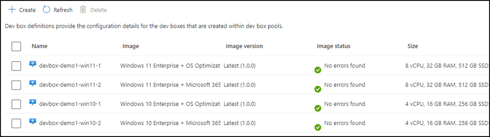 Dev Box Definitions