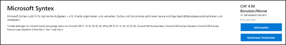 Microsoft Syntex Lizenz