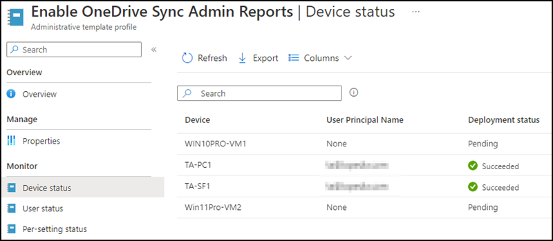 Konfiguration für Sync Admin Reports wurde verteilt