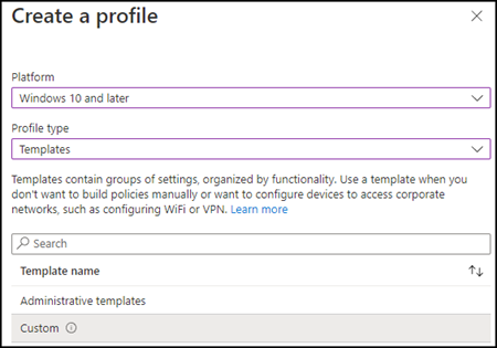 Neues Configuration Profile erstellen