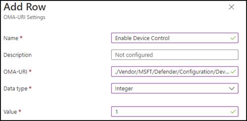 Enable Device Control