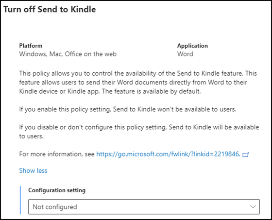 Send to Kindle Cloud Policy
