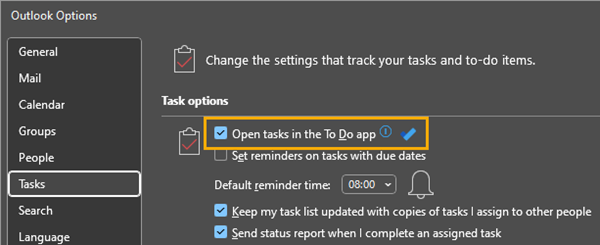 Microsoft To Do als Standard App für Outlook Aufgaben