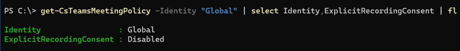 ExplicitRecordingConsent in Teams Meeting Policy