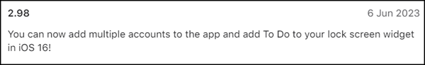 Release Notes von Microsoft To Do für iOS