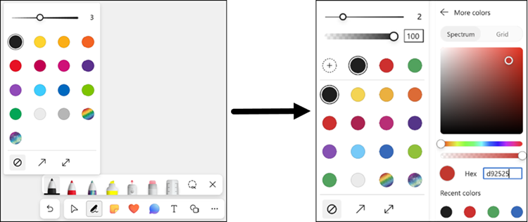 Mehr Farben im Color Picker