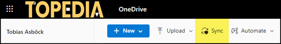 Synchronisieren von OneDrive in alter Form