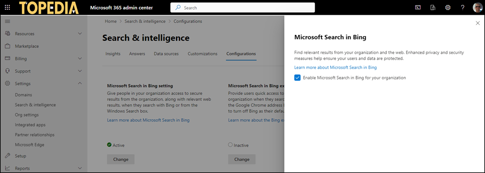 Microsoft Search in Bing freigeben