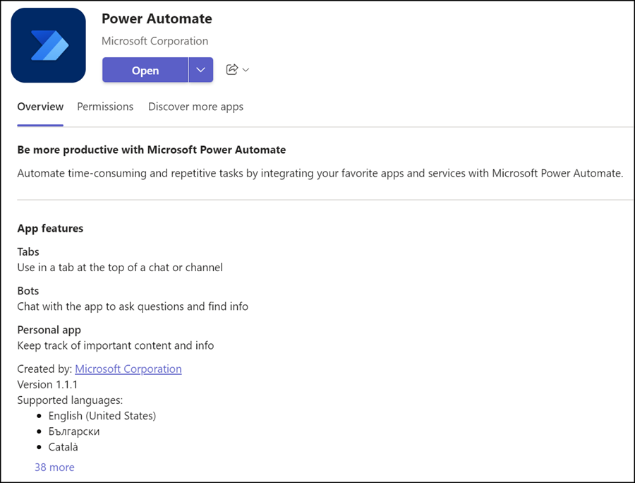 Aktuelle Power Automate App, wird zu Workflows App