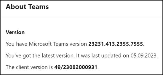 Offene Updates für neuen Teams Client überprüfen