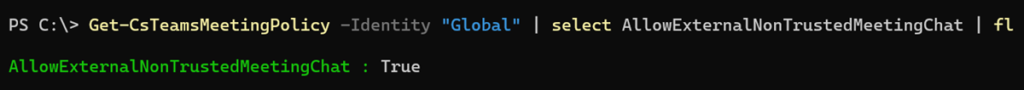  AllowExternalNonTrustedMeetingChat in Teams Meeting Policy