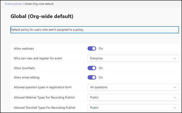 Event Policy mit Town halls