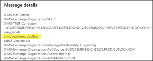 x-ms-reactions: disallow deaktiviert Reaktionen