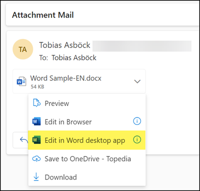 Anhang in Outlook im Web