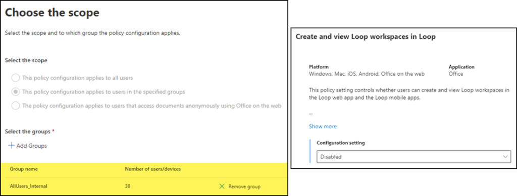 Deaktivierung von Loop Workspaces