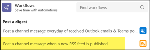 Vorlage für RSS Workflow