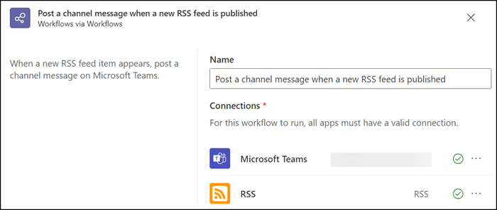RSS Workflow authentifizieren