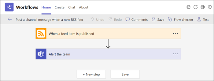 RSS Workflow bearbeiten