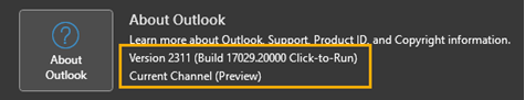 Release Channel von Outlook Classic