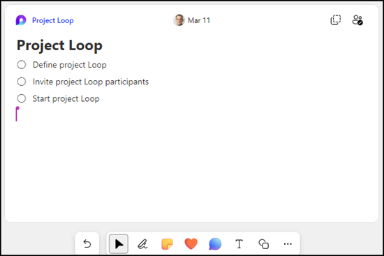 Loop Komponente in Whiteboard