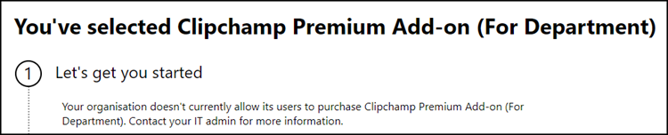 Clipchamp Premium über Self-service purchases kaufen