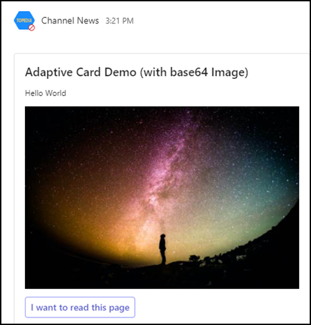 Adaptive Card mit base64 Bild