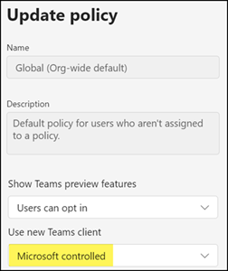 Teams Update Policy