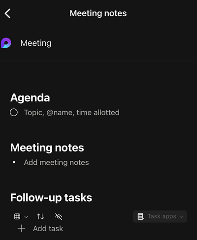 Collaborative Meeting Notes in Teams Mobile