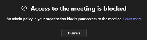 Externes Meeting blockiert