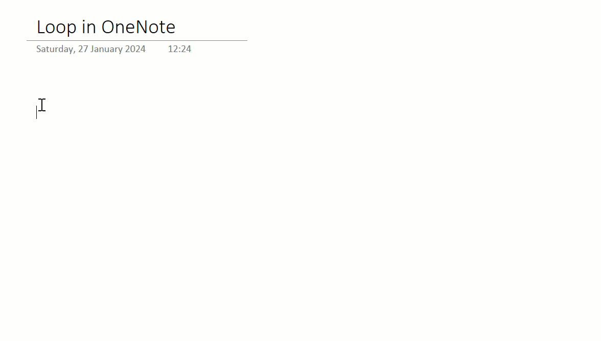 Loop Komponente in OneNote Notiz einfügen
