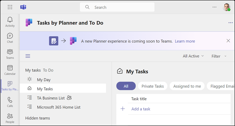 Alte Tasks App in Teams