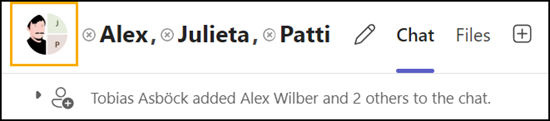 Aktuelles Profilbild in Teams Gruppenchat