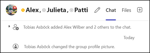Neues Profilbild in Teams Gruppenchat