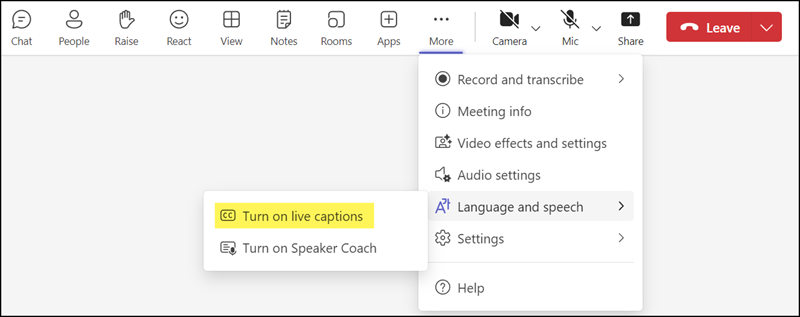 Live Captions in Meeting