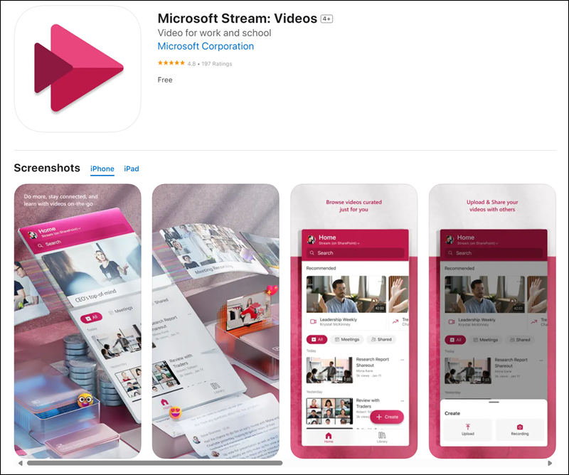 Microsoft Stream für iOS