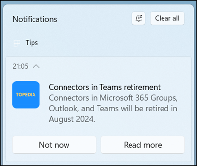 Organizational Message in Windows 11