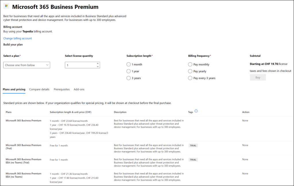 Lizenzbestellung mit Microsoft Customer Agreement (MCA)