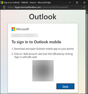 QR-Code Anmeldung in Outlook