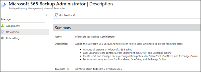 Neue Admin Rolle: Microsoft 365 Backup Administrator