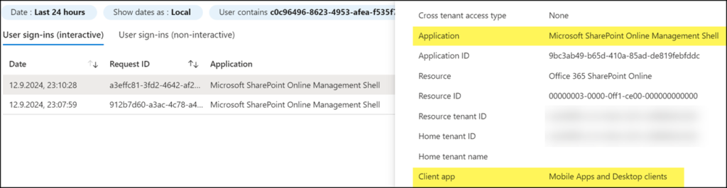 Sign-in Logs in Entra ID (mit Modern Authentication)