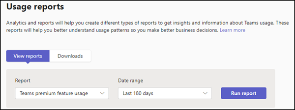 Teams Premium Feature Usage Report auswerten