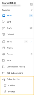 Online-Archiv in Outlook Mobile