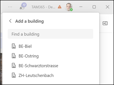 Arbeitsorte in Teams