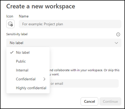 Sensitivity Label in Loop Workspace Container