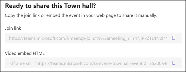 HTML Code für Einbetten von Town Halls