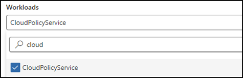 Neuer Workload: CloudPolicyService
