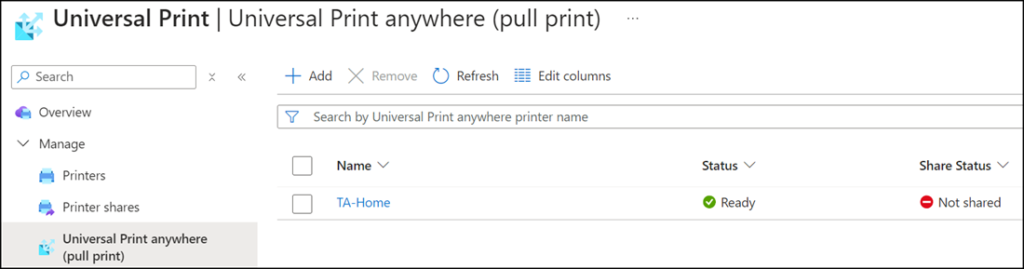 Neuen Universal Print Anywhere Drucker erstellen